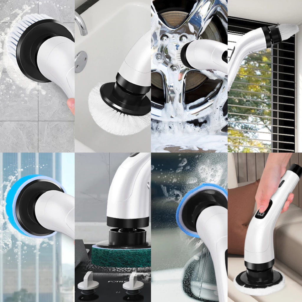 Escova de Limpeza Recarregável Scrubber Turbo - Imagem 1