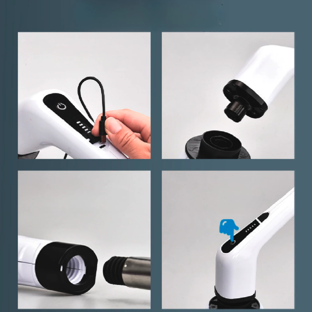 Escova de Limpeza Recarregável Scrubber Turbo - Imagem 3